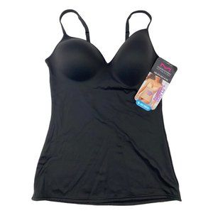 Maidenform 509 Black Wireless Cami Camisole Tank Top Foam Cups Bra Top XL